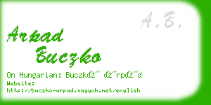 arpad buczko business card